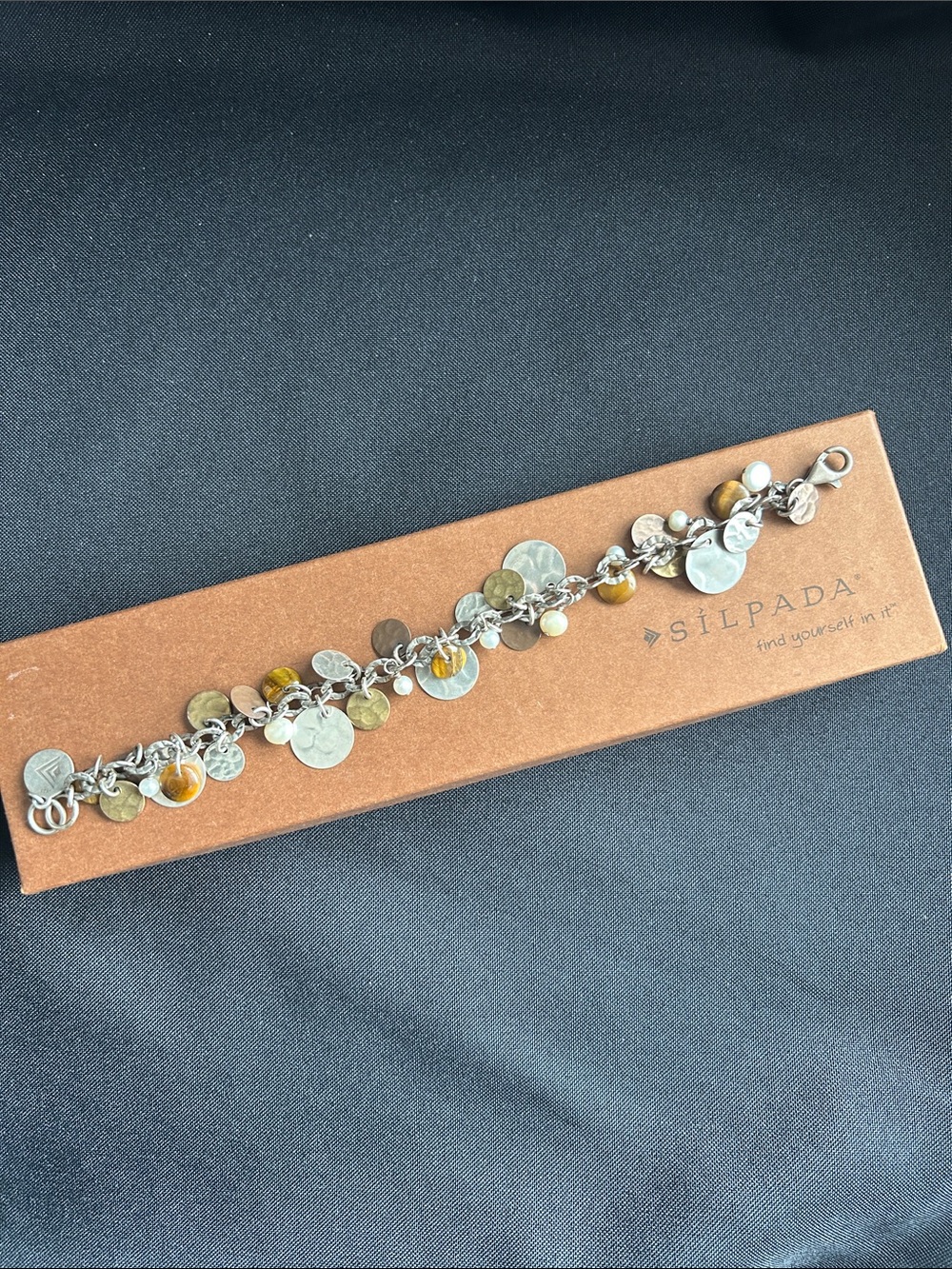 Silpada B1853 Sterling Silver & Copper Charm Bracelet